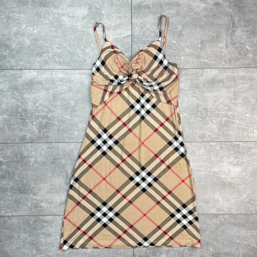 Burberry Tan and Black Plaid Dress - Picture 2 of 9